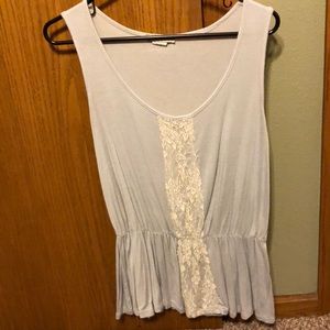 Light gray tank with lace